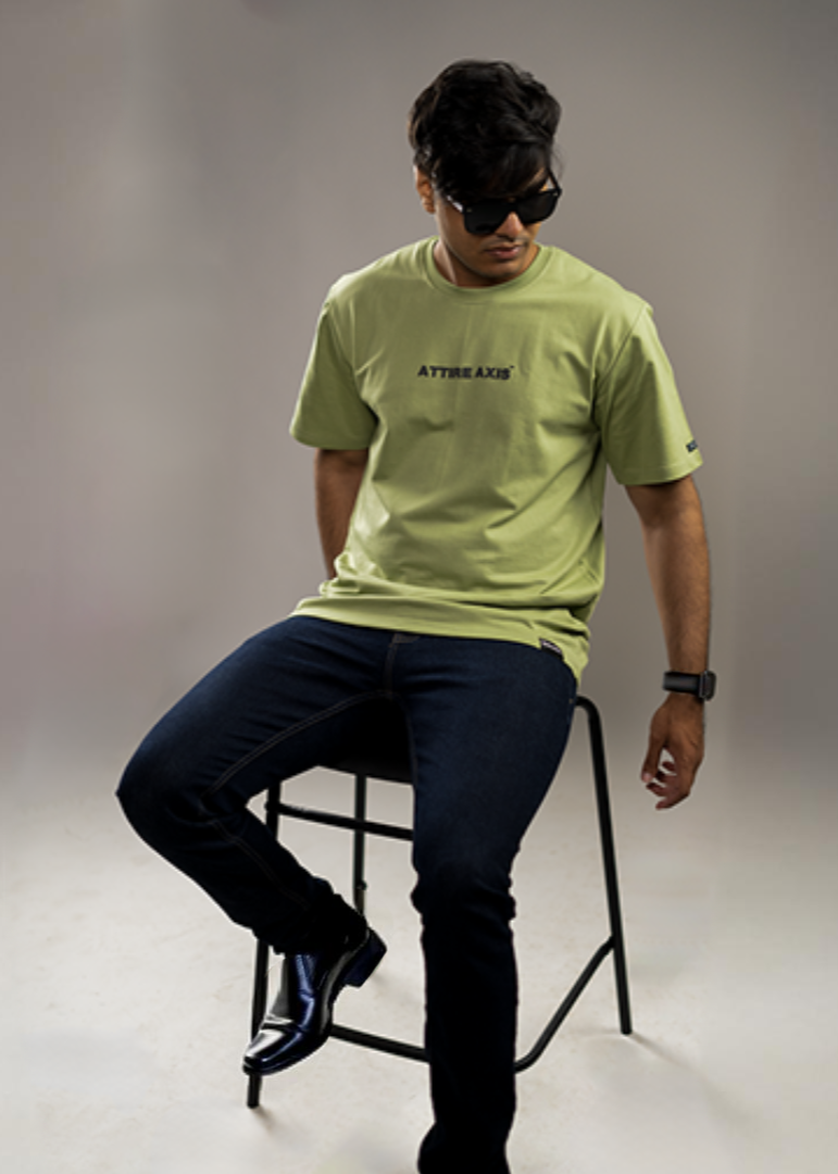 100% Cotton Luxury T-Shirt in Sage Green - Premium Casual Wear by Attire Axis - Attire Axis