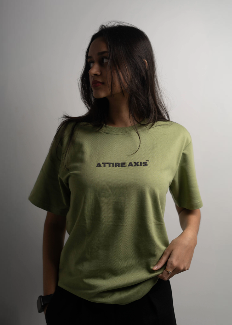 100% Cotton Luxury T-Shirt in Sage Green - Premium Casual Wear by Attire Axis - Attire Axis