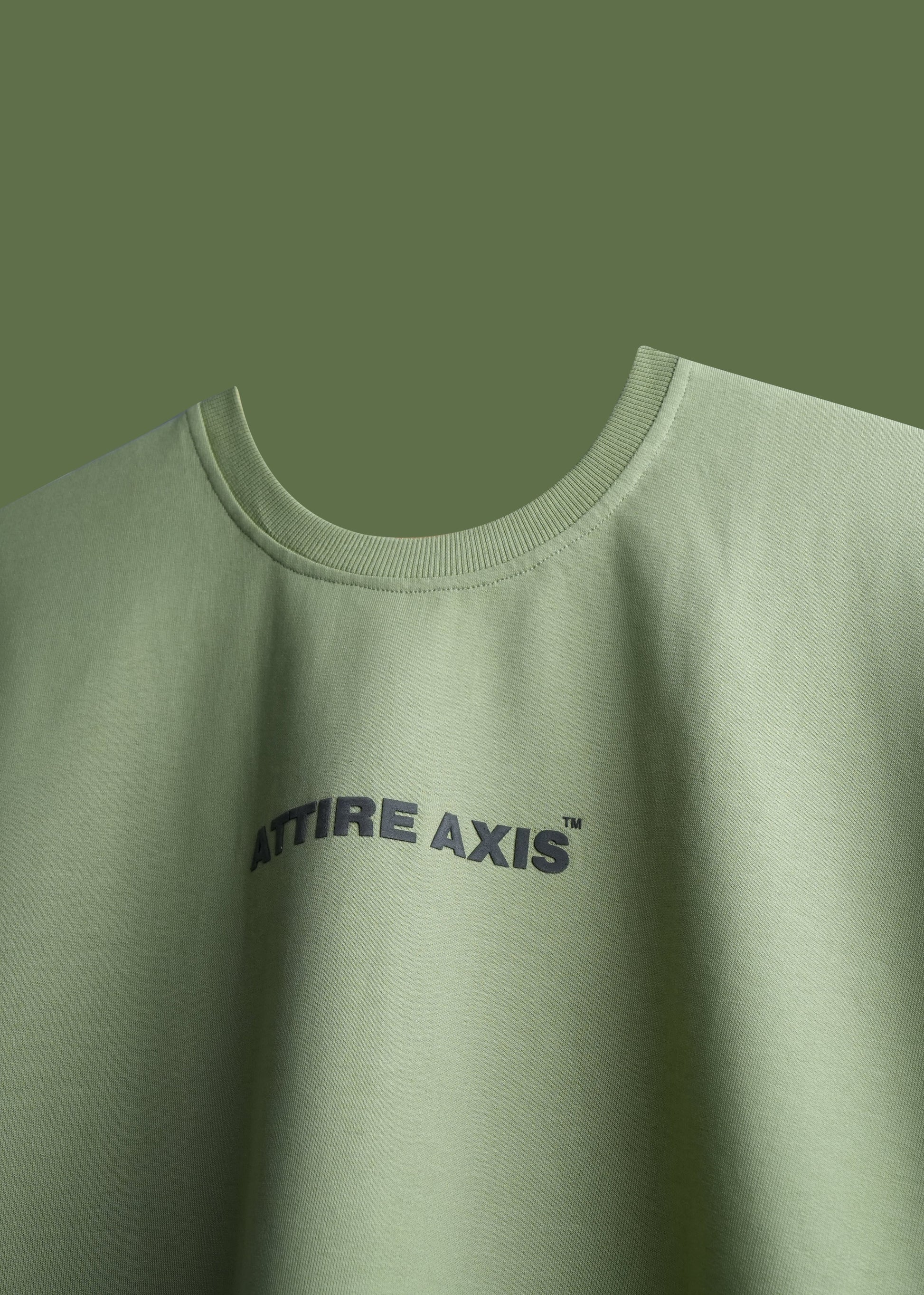 100% Cotton Luxury T-Shirt in Sage Green - Premium Casual Wear by Attire Axis - Attire Axis