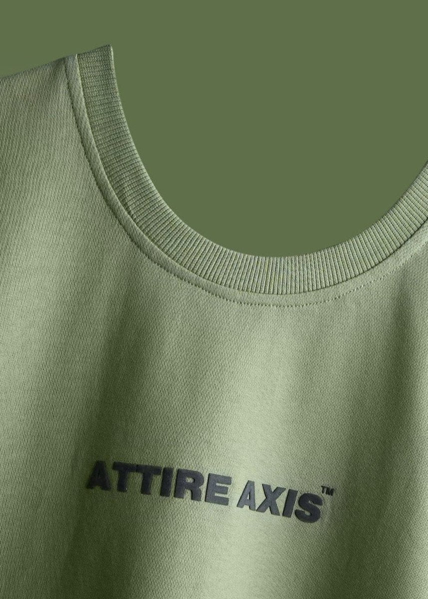 100% Cotton Luxury T-Shirt in Sage Green - Premium Casual Wear by Attire Axis - Attire Axis